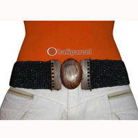 Belt, Handmade From Glass Beads And Sono Wood