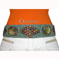 Belt, Handmade From Glass Beads And Shell