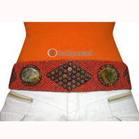 Belt, Handmade From Glass Beads And Shell