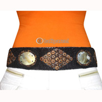 Belt, Handmade From Glass Beads And Shell