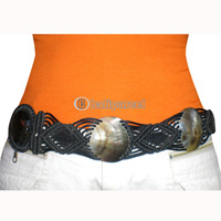 Belt, Handmade From Glass Beads And Shell