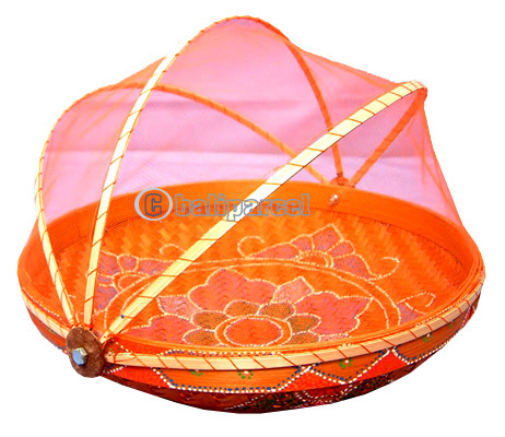 Food Cover, Handmade From Bamboo With Handpainted