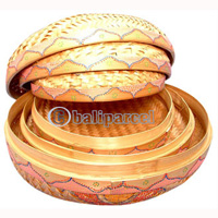Food Cover Round, Handmade From Bamboo With Handpainted