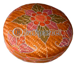 Food Cover Round, Handmade From Bamboo With Handpainted