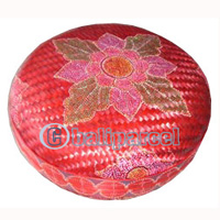 Food Cover Round, Handmade From Bamboo With Handpainted