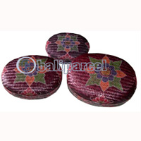 Food Cover Oval, Handmade From Bamboo With Handpainted