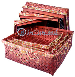 Food Cover Square, Handmade From Bamboo With Handpainted