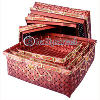Food Cover Square, Handmade From Bamboo With Handpainted