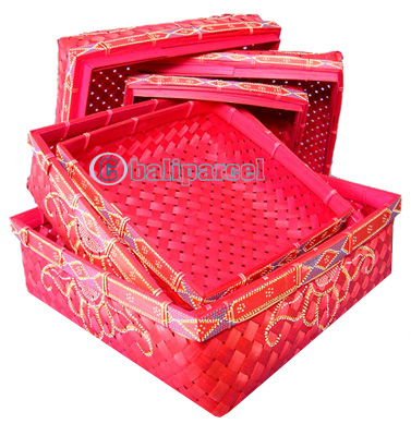 Food Cover Square, Handmade From Bamboo With Handpainted
