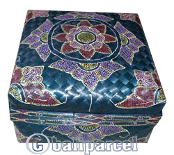 Food Cover Square, Handmade From Bamboo With Handpainted