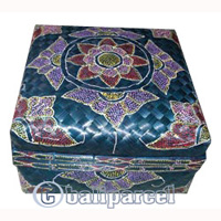 Food Cover Square, Handmade From Bamboo With Handpainted