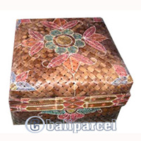 Food Cover Square, Handmade From Bamboo With Handpainted