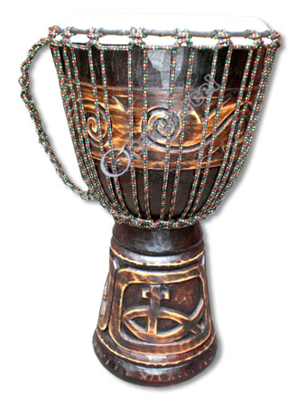 Djembe Drum Professional, Handcrafted From One Piece Of Mahogany Wood With Alpine String