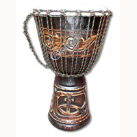 Djembe Drum Professional, Handcrafted From One Piece Of Mahogany Wood With Alpine String
