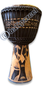 Djembe Drum Professional, Handcrafted From One Piece Of Mahogany Wood With Alpine String