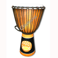 Djembe Drum Standard, Handcrafted From One Piece Of Mahogany Wood With Alpine String
