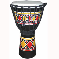 Djembe Drum Standard, Handcrafted From One Piece Of Mahogany Wood With Alpine String