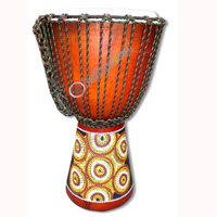 Djembe Drum Standard, Handcrafted From One Piece Of Mahogany Wood With Alpine String