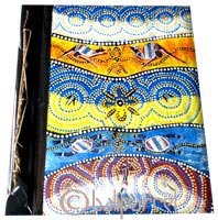 Photo Album, Handmade From Carton Decorated With Cinnamon Stick And Dot Art Painting