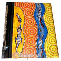 Photo Album, Handmade From Carton Decorated With Cinnamon Stick And Dot Art Painting