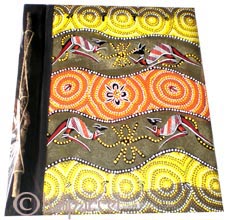 Photo Album, Handmade From Carton Decorated With Cinnamon Stick And Dot Art Painting