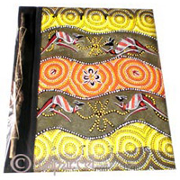 Photo Album, Handmade From Carton Decorated With Cinnamon Stick And Dot Art Painting