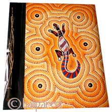 Photo Album, Handmade From Carton Decorated With Cinnamon Stick And Dot Art Painting