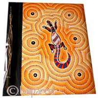 Photo Album, Handmade From Carton Decorated With Cinnamon Stick And Dot Art Painting