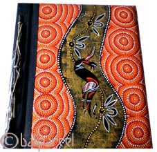 Photo Album, Handmade From Carton Decorated With Cinnamon Stick And Dot Art Painting