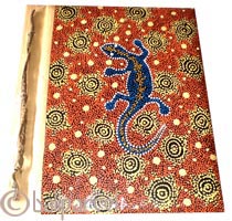 Photo Album, Handmade From Carton Decorated With Cinnamon Stick And Dot Art Painting