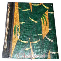 Photo Album, Handmade From Carton Decorated With Cinnamon Stick And Dot Art Painting