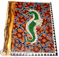 Photo Album, Handmade From Carton Decorated With Cinnamon Stick And Dot Art Painting