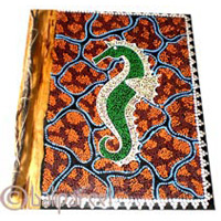 Photo Album, Handmade From Carton Decorated With Cinnamon Stick And Dot Art Painting
