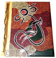 Photo Album, Handmade From Carton Decorated With Cinnamon Stick And Dot Art Painting