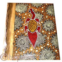 Photo Album, Handmade From Carton Decorated With Cinnamon Stick And Dot Art Painting