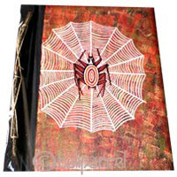 Photo Album, Handmade From Carton Decorated With Cinnamon Stick And Modern Painting