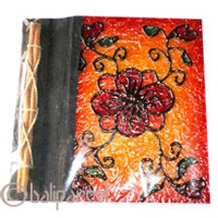Photo Album, Handmade From Carton Decorated With Cinnamon Stick And Modern Painting