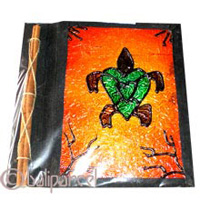 Photo Album, Handmade From Carton Decorated With Cinnamon Stick And Modern Painting