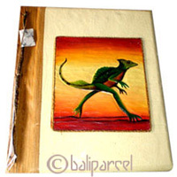 Photo Album, Handmade From Carton Decorated With Cinnamon Stick, Banana Bark Fibre And Modern Painting
