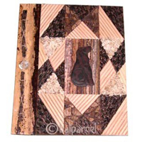 Photo Album, Handmade From Carton Decorated With Cinnamon Stick, Banana Bark Fibre And Animal Carving