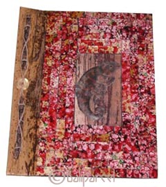 Photo Album, Handmade From Carton Decorated With Cinnamon Stick, Shell And Animal Carving