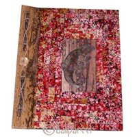 Photo Album, Handmade From Carton Decorated With Cinnamon Stick, Shell And Animal Carving