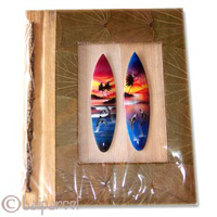 Photo Album, Handmade From Carton Decorated With Cinnamon Stick, Natural Leaf And Airbrushed.