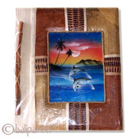 Photo Album, Handmade From Carton Decorated With Cinnamon Stick, Natural Leaves And Airbrushed.