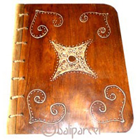 Photo Album, Handmade From Carton Decorated With Wooden And Painting