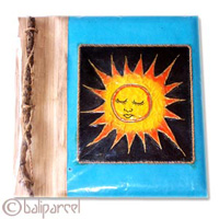 Photo Album, Handmade From Carton Decorated With Cinnamon Stick, Banana Bark Fibre And Modern Painting