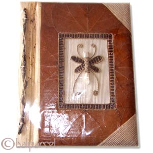 Photo Album, Handmade From Carton Decorated With Cinnamon Stick, Natural Leaves