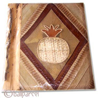 Photo Album, Handmade From Carton Decorated With Cinnamon Stick, Natural Leaves
