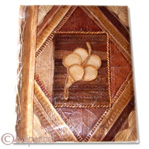 Photo Album, Handmade From Carton Decorated With Cinnamon Stick, Natural Leaves