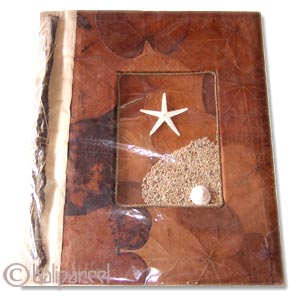 Photo Album, Handmade From Carton Decorated With Cinnamon Stick, Natural Leaves